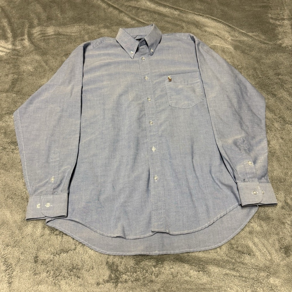 Polo Ralph Lauren Mens M Classic Fit Blue Oxford Shirt Cotton Button Down Pony